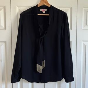 Michael Kors blouse w/ chain link tie detail size S
